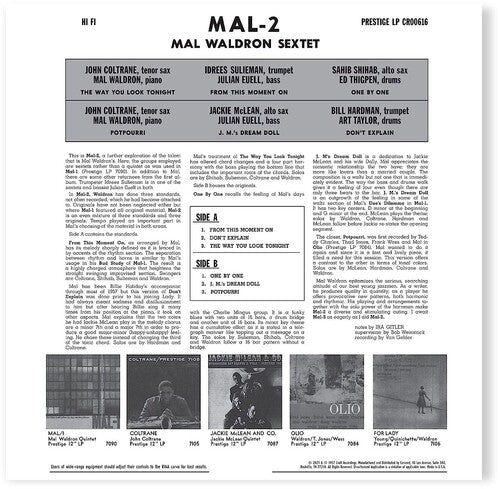 Mal Sextet Waldron - Mal/2 (Original Jazz Classics Series)
