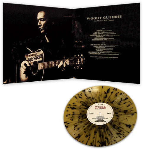 Woody Guthrie - This Machine Kills Fascists - Gold/black Splatter