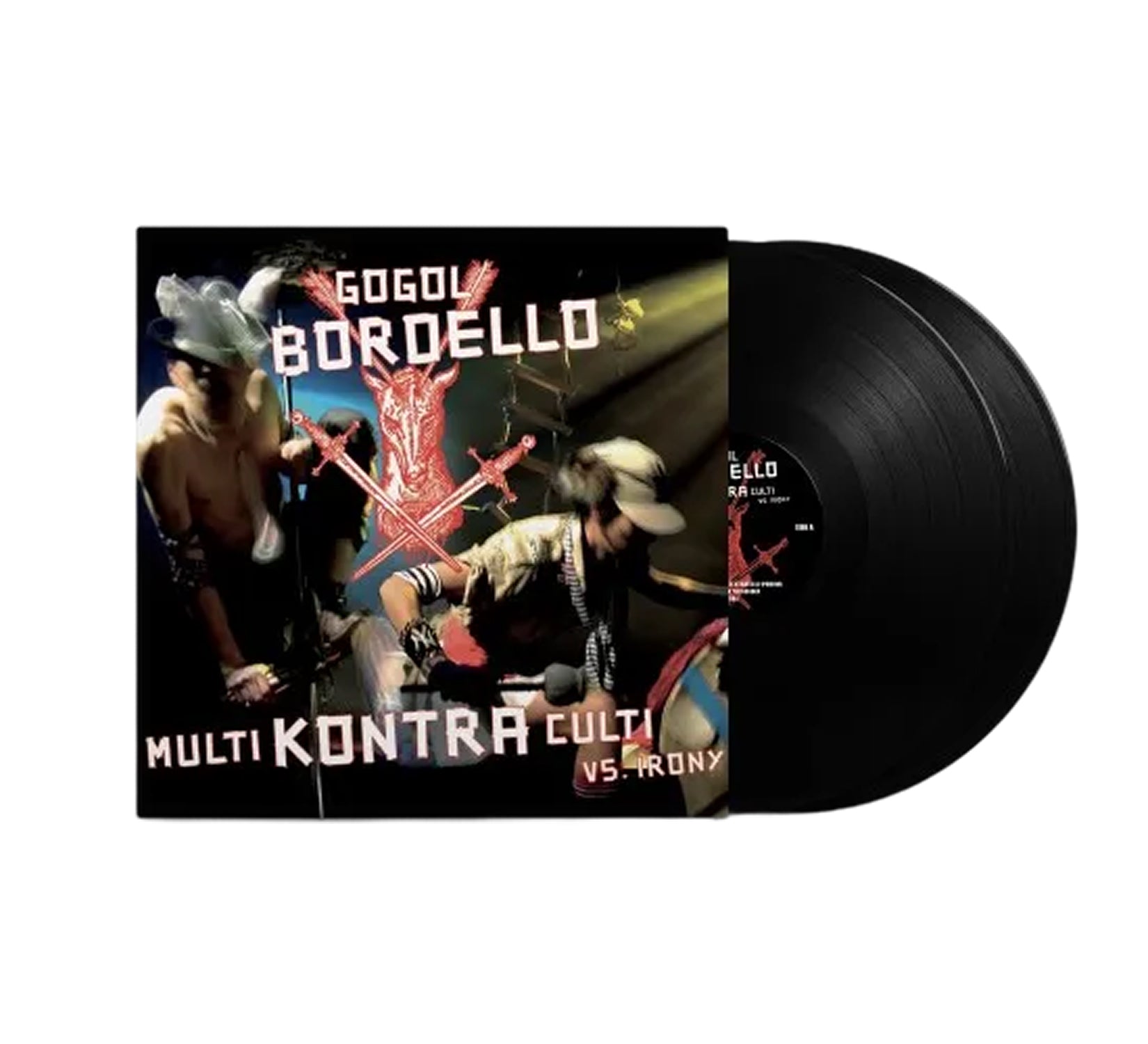 Gogol Bordello Multi Kontra Culti Vs Irony 2LP vinyl with live performance cover art and two black records.