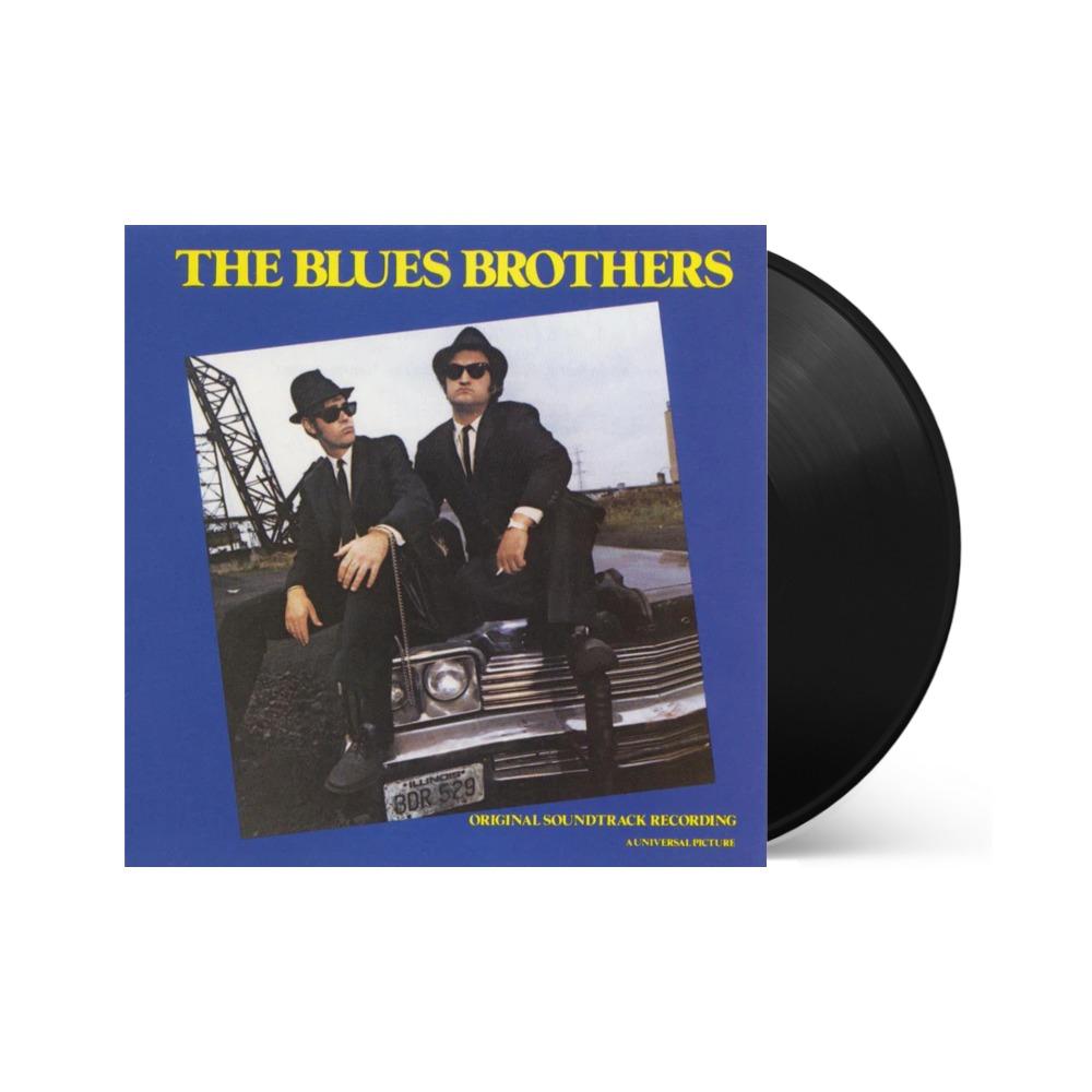 The Blues Brothers original soundtrack 45th anniversary edition vinyl LP with duo posing by a car on the cover.