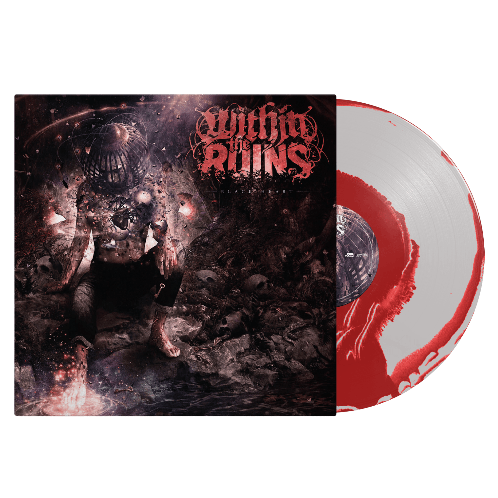 Within The Ruins - Black Heart [Opaque Red & Silver Swirl]