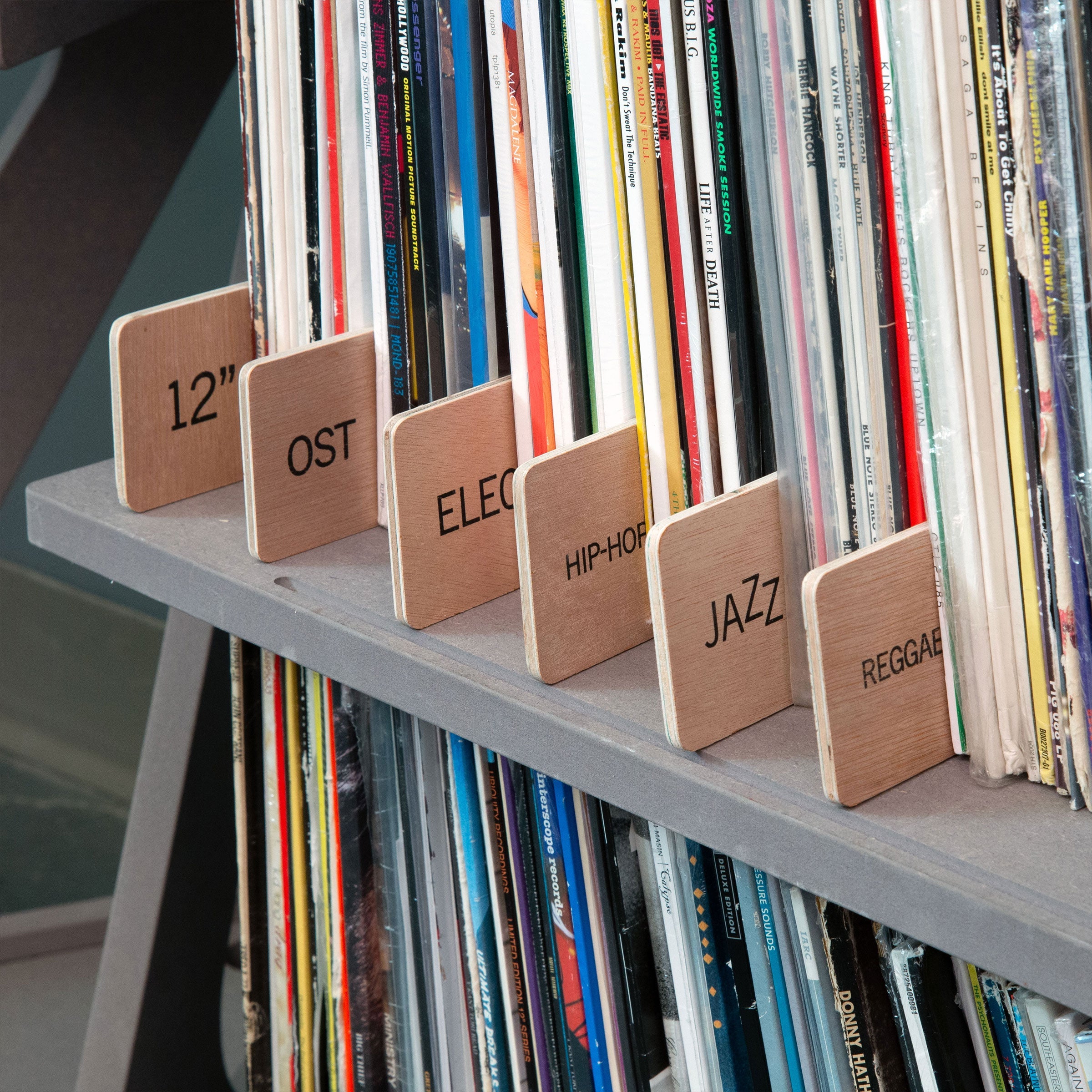 Wooden LP Dividers For Vinyl Records - Genre