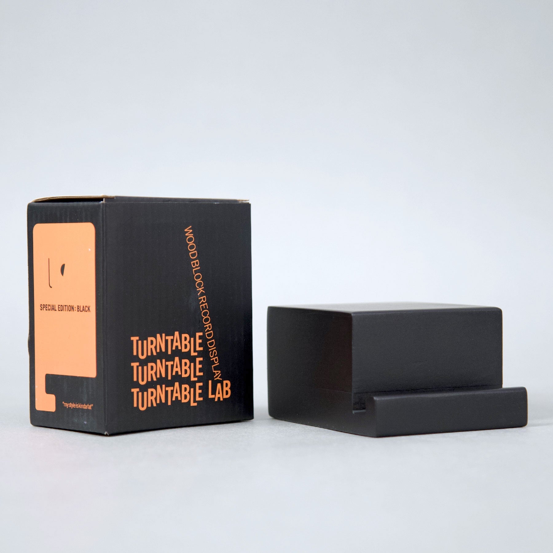 Wood Block Record Display - Black