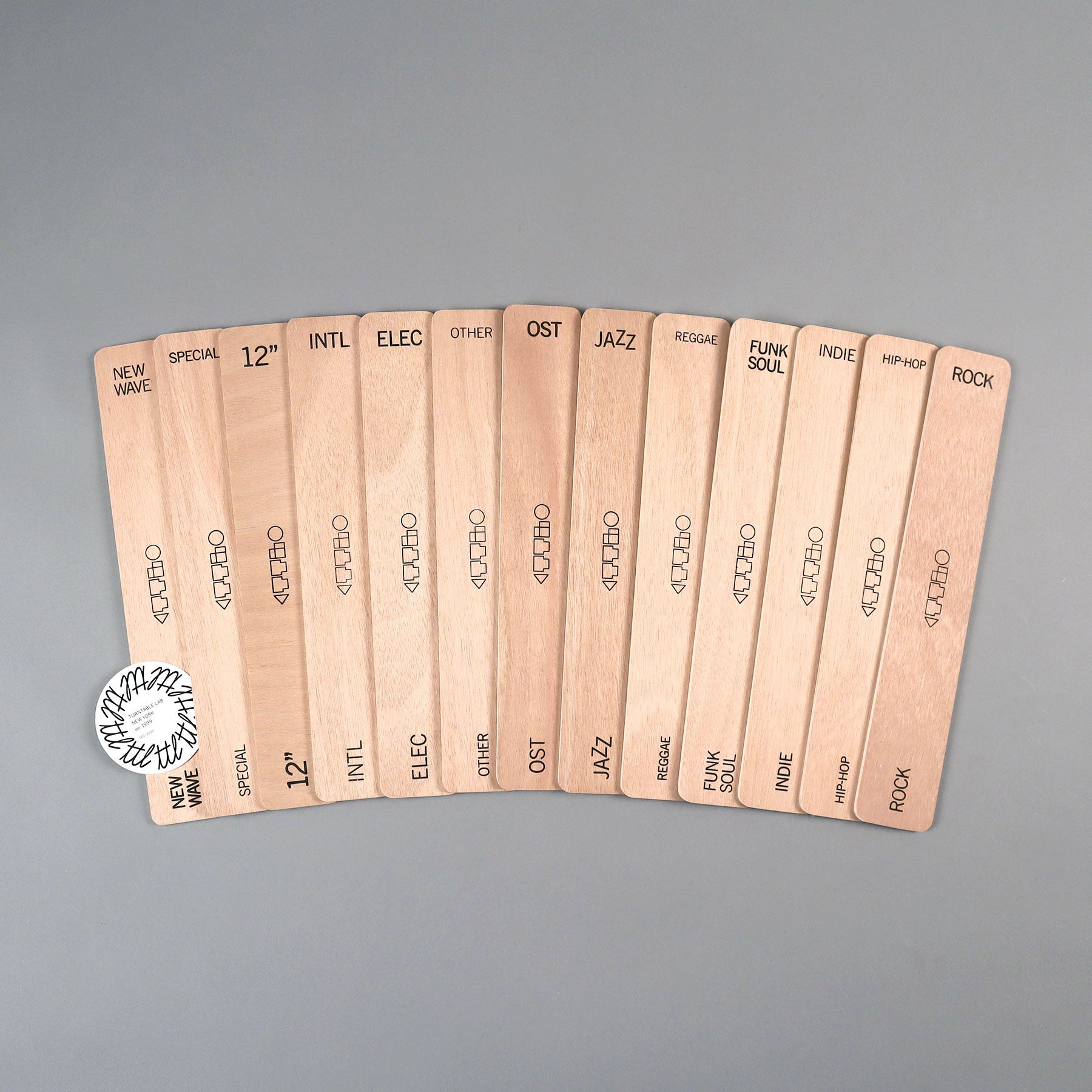 Wooden LP Dividers For Vinyl Records Genre