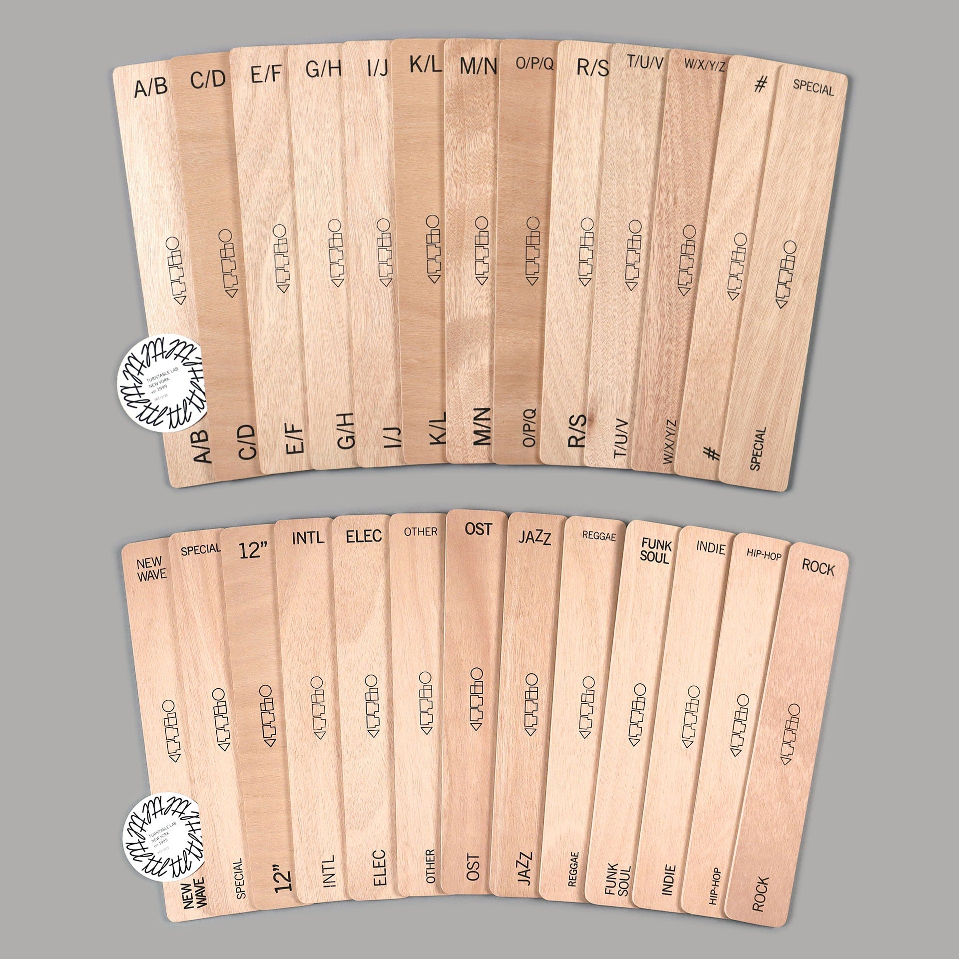 Wooden LP Dividers For Vinyl Records Genre